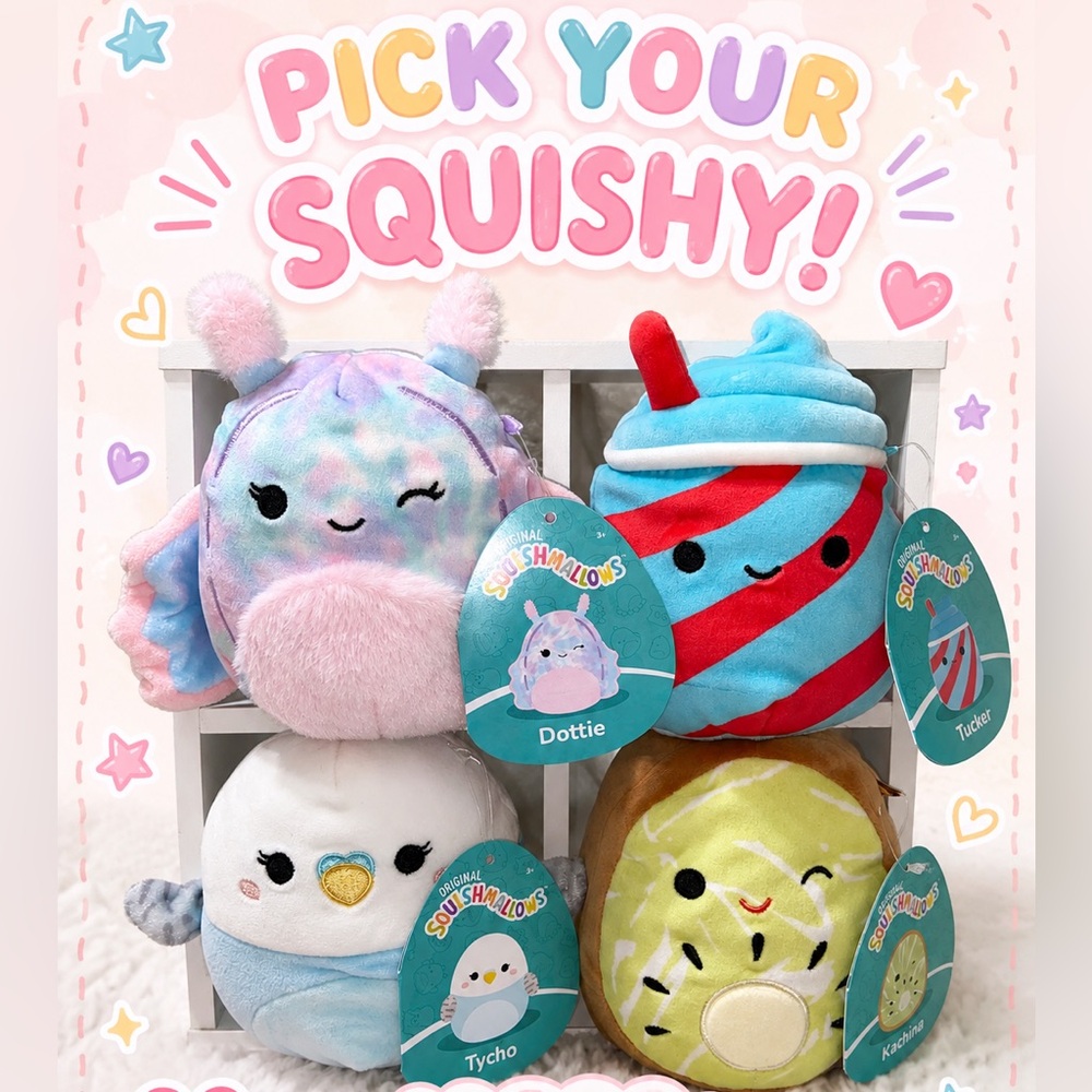 Squishmallows 5” choose 2 - Purple, Yellow, Green, Orange